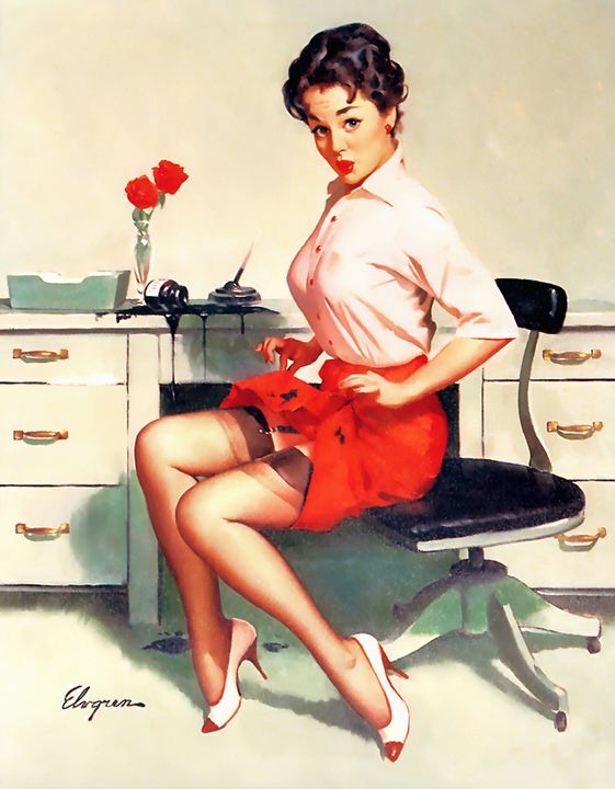 sexy secretary pinup girl 1960s